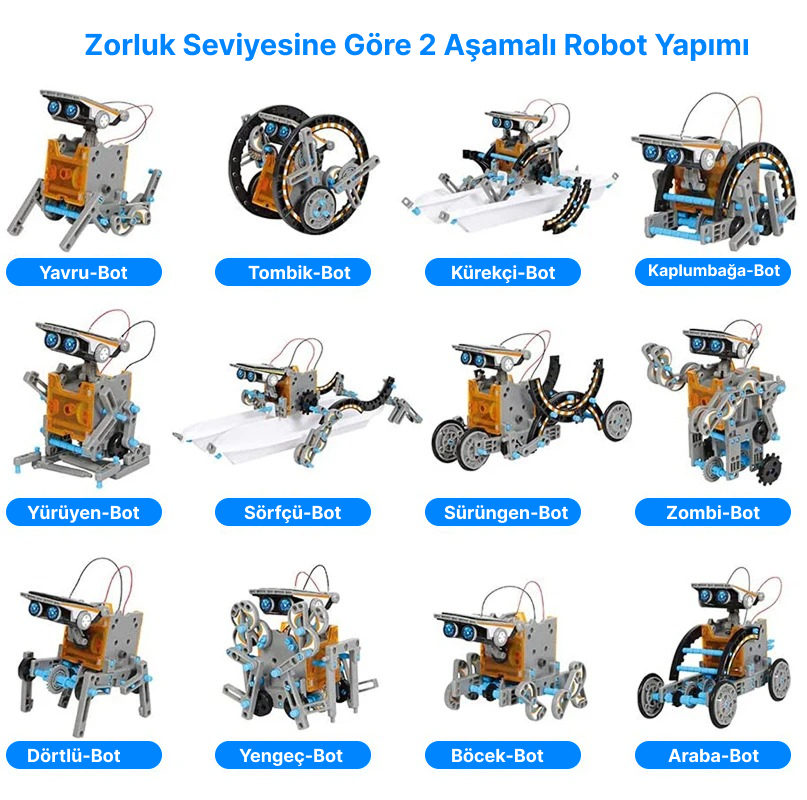 12’si 1 Arada STEM Robot Seti